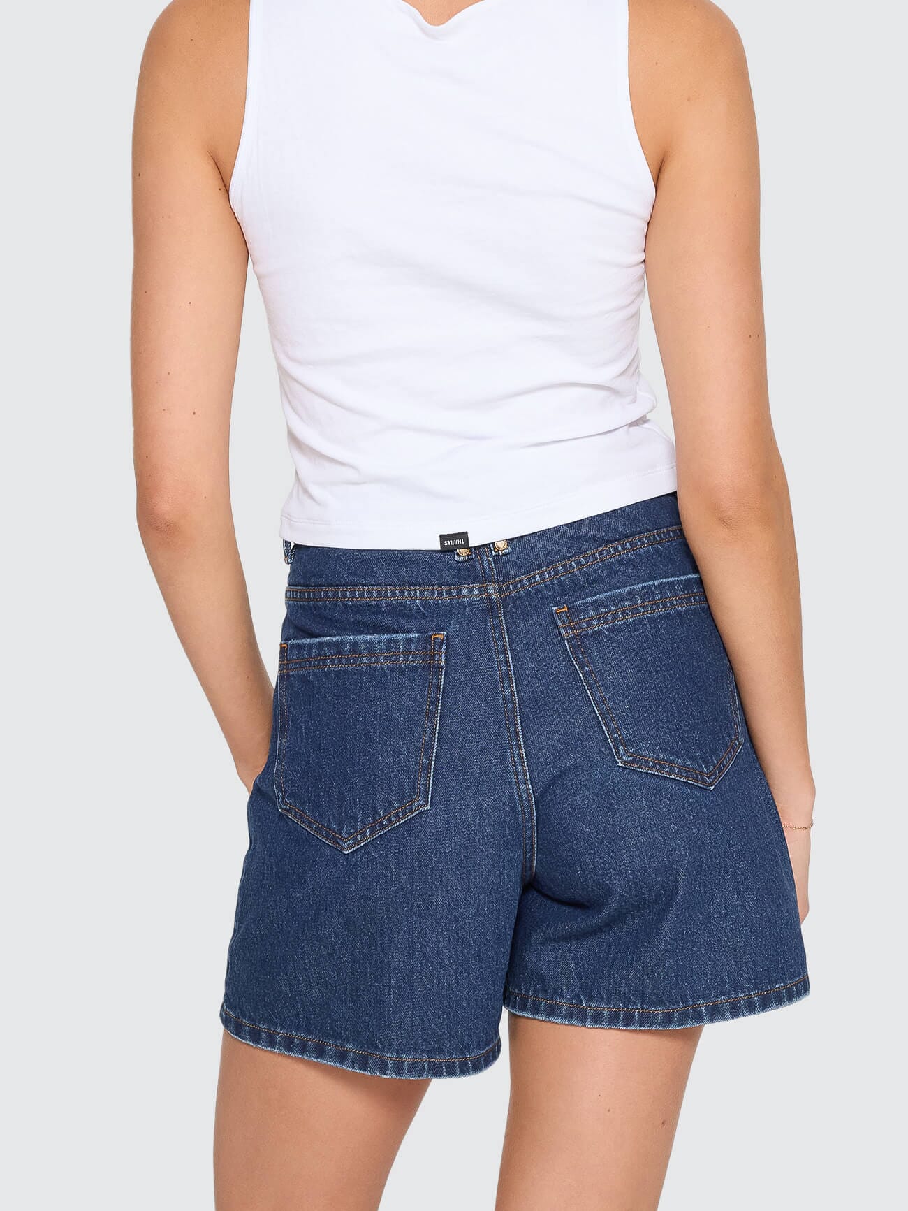 Thrills Co Koko High Rise Short - Rinsed Ink in Rinsed Ink