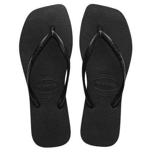 Havaianas Slim Square Solid Black in Black
