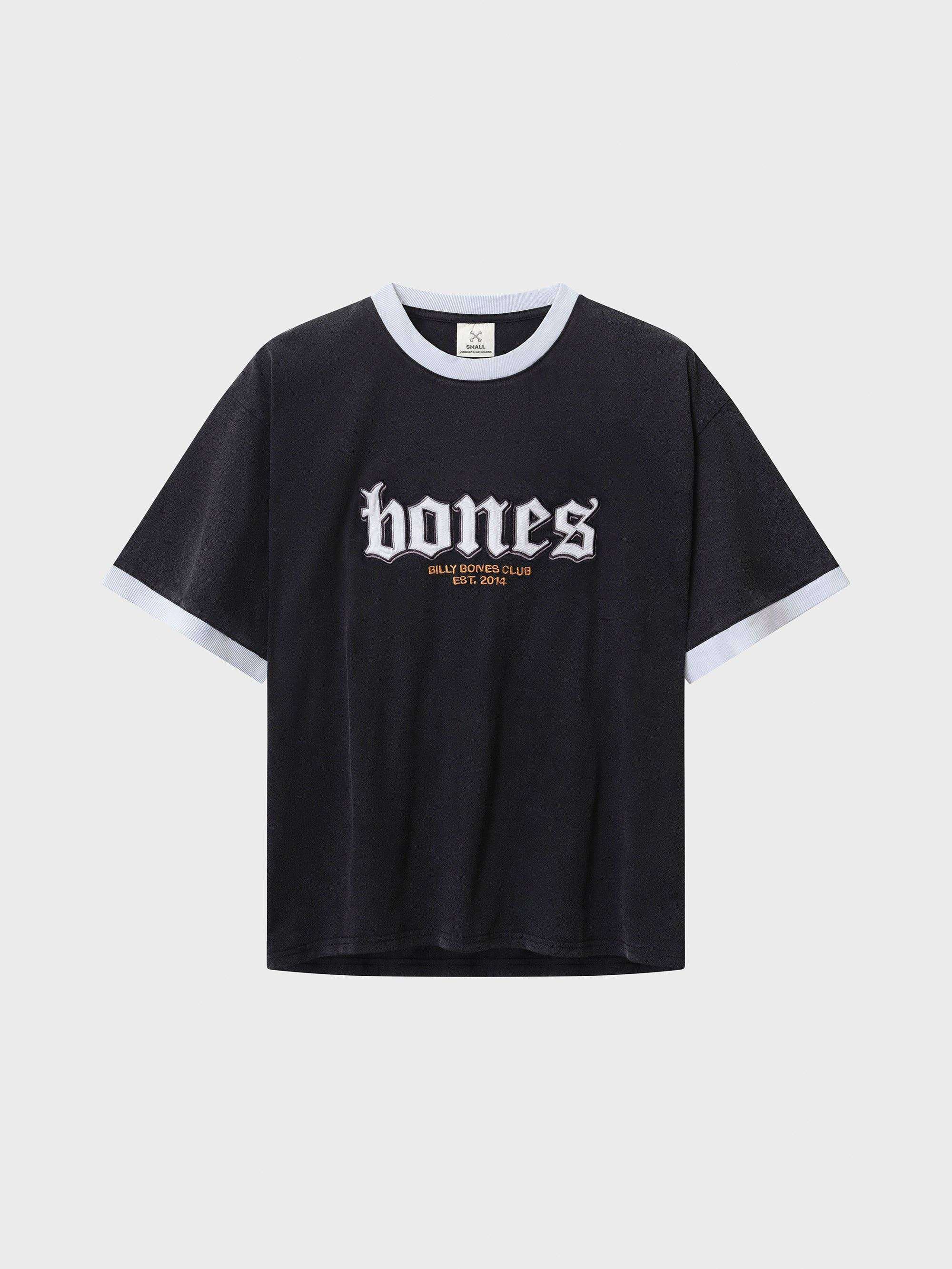 Billy Bones Club Bones Classic Ringer Tee - Vintage Black/ White in Single