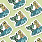 Mermaid Illustration Vinyl Sticker