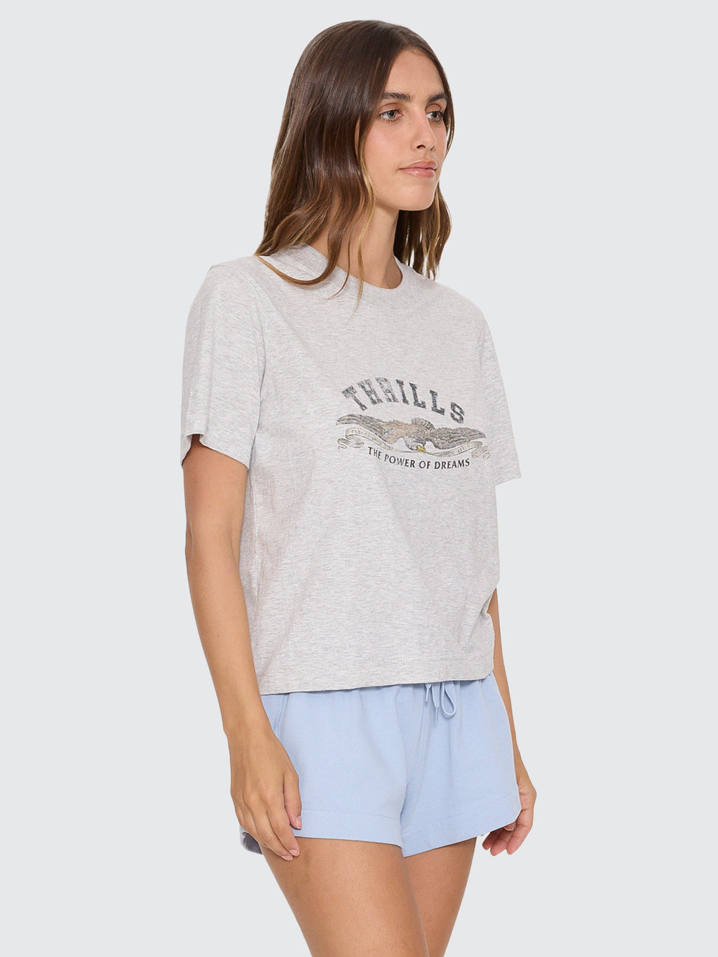 Thrills Co The Power of Dreams Essential Tee - Snow Marle in Snow Marle