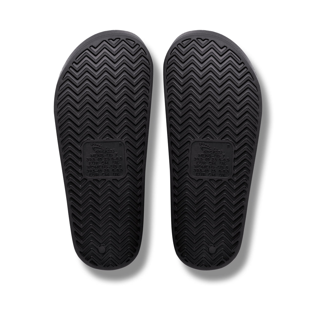 Archies Footwear Arch Support Slides - Classic - Black in Single