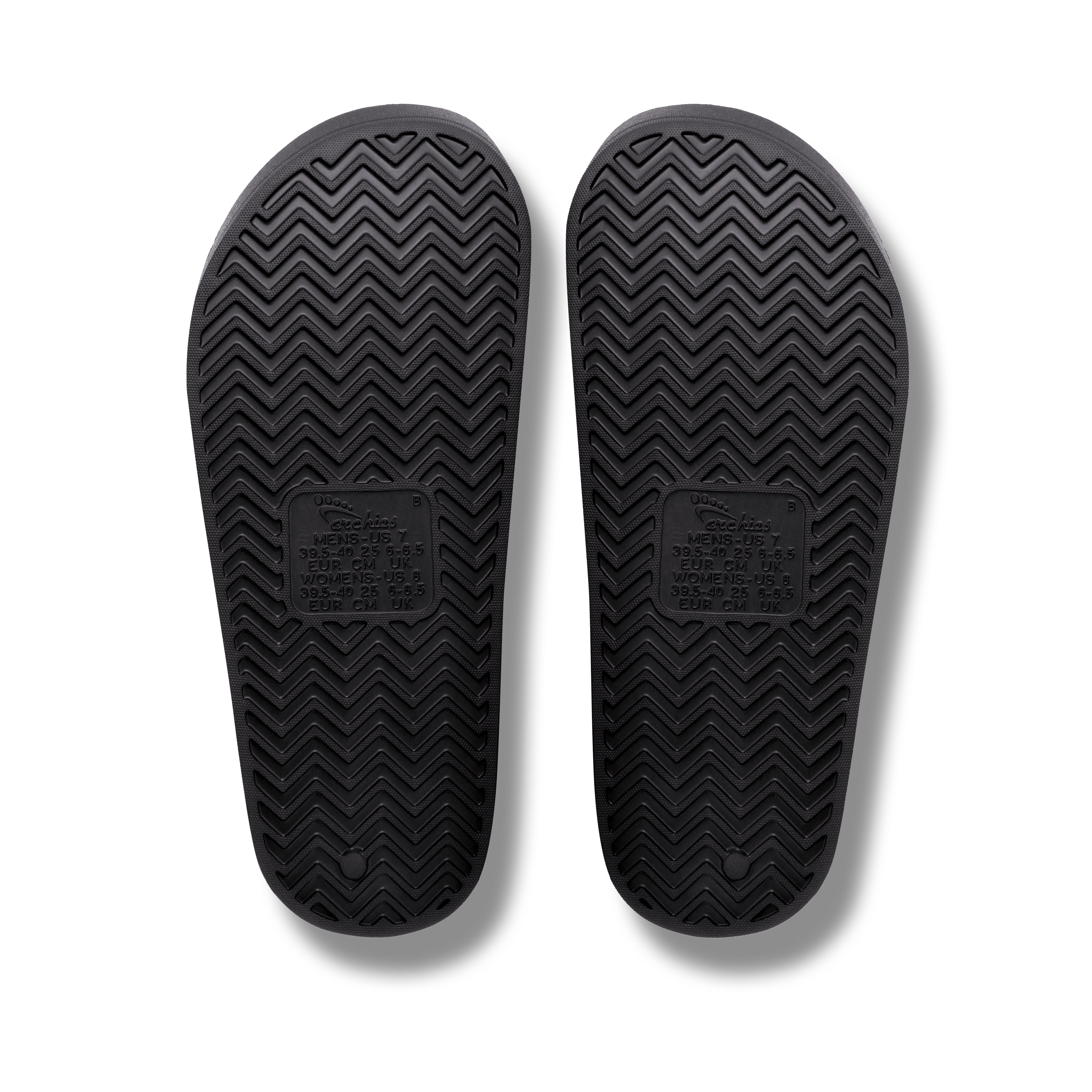 Archies Footwear Arch Support Slides - Classic - Black in Single
