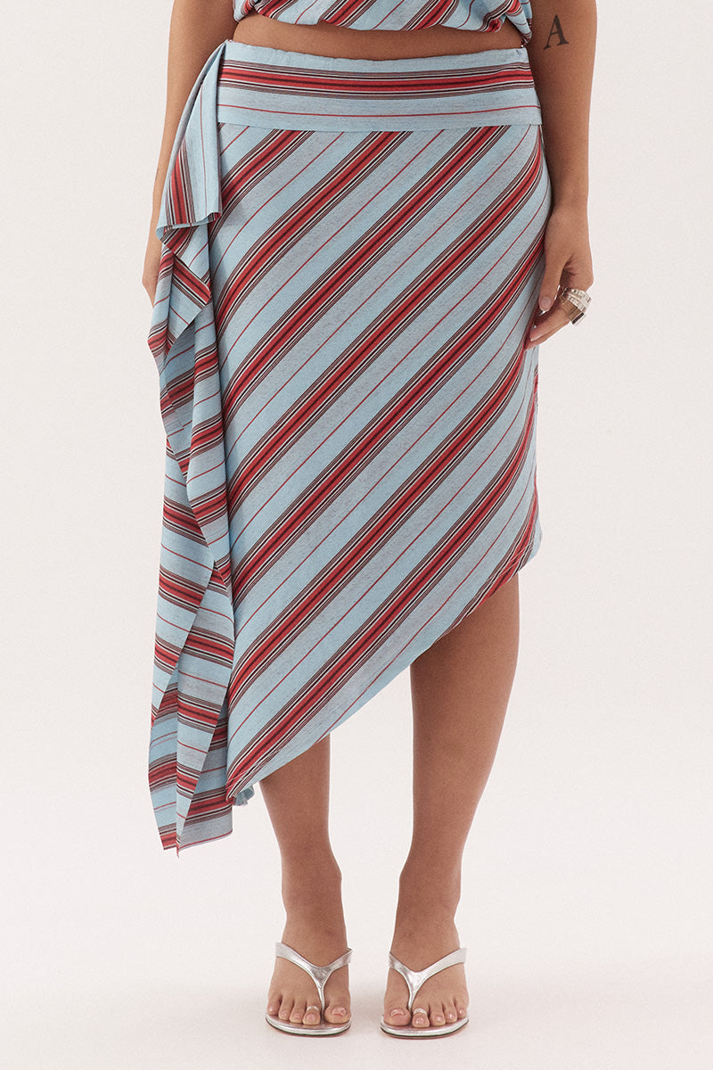 Sovere ZUMI STRIPE SKIRT - ZUMI STRIPE BLUE in Zumi Stripe Blue