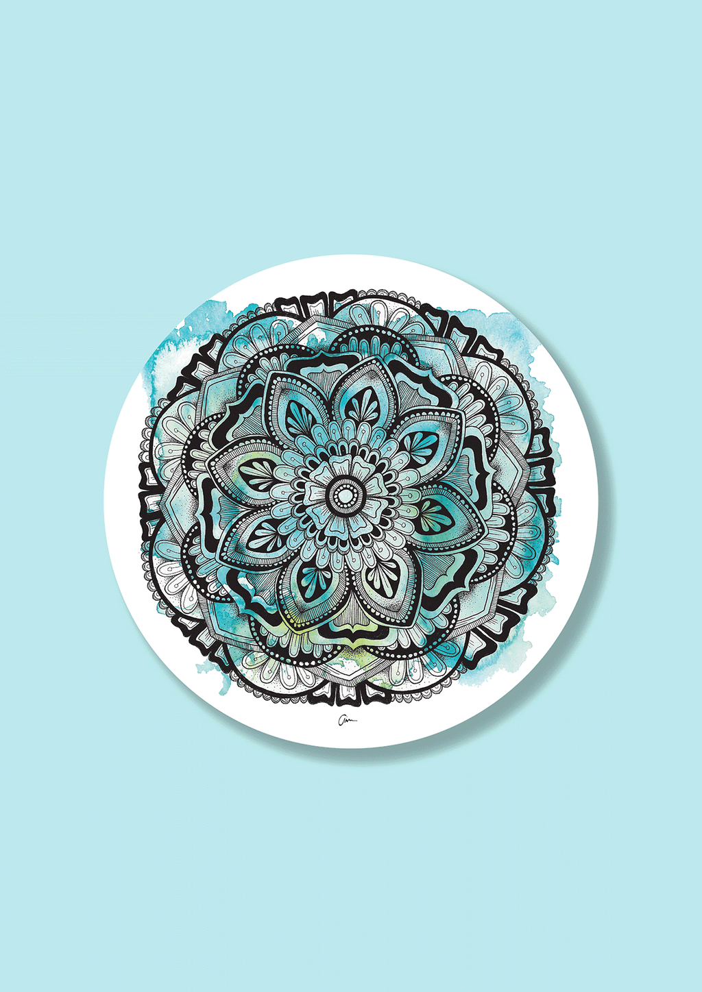 Trevena & Co Mandala Watercolour Vinyl Sticker in Single