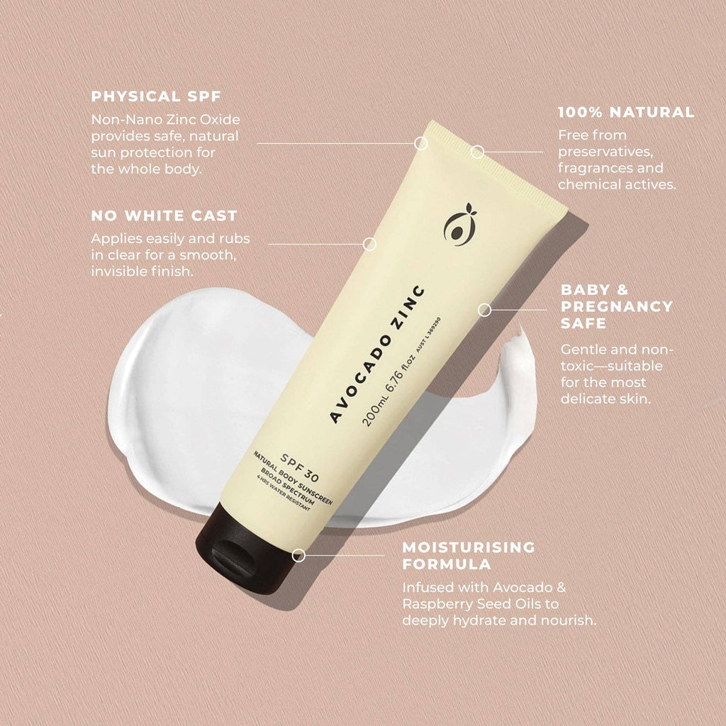 Avocado Zinc Spf 30 Natural Body Sunscreen in Single