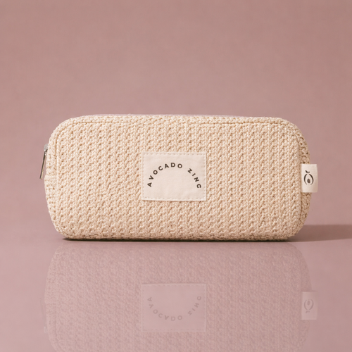 Avocado Zinc Sand Straw Pouch in Single