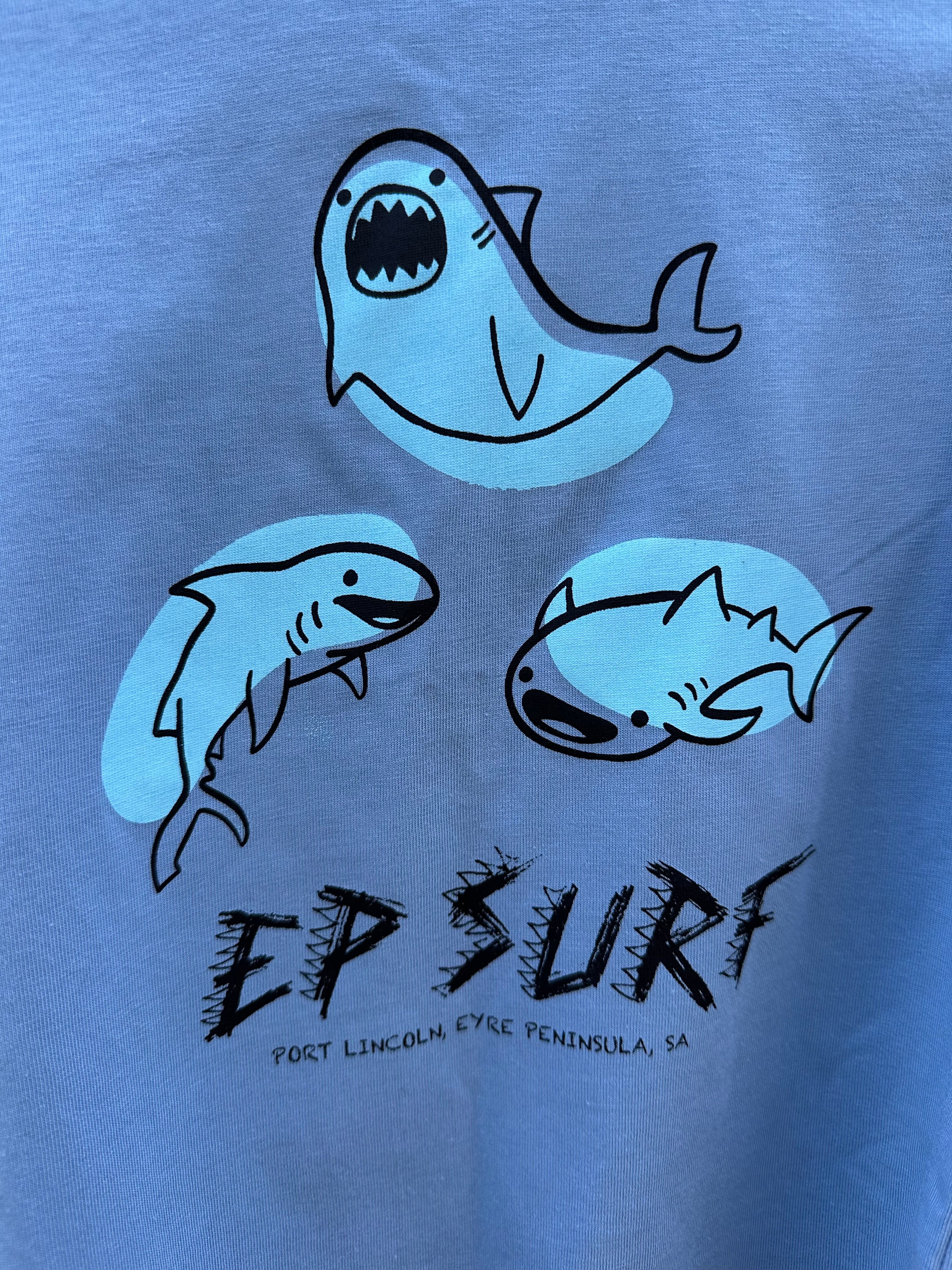 EP SURF Kids Baby Sharks Tee - Caroline Blue
