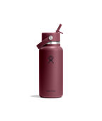 Hydro Flask 32oz (946mL) Wide Mouth Flex Straw Cap in Burgundy