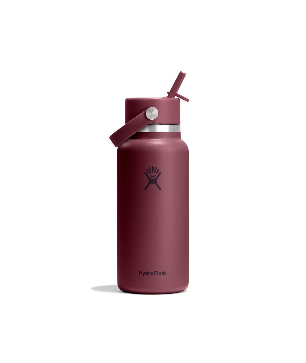 Hydro Flask 32oz (946mL) Wide Mouth Flex Straw Cap in Burgundy