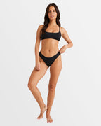 Billabong Womens Sol Searcher Bondi Bikini Bottom in Black Pebble