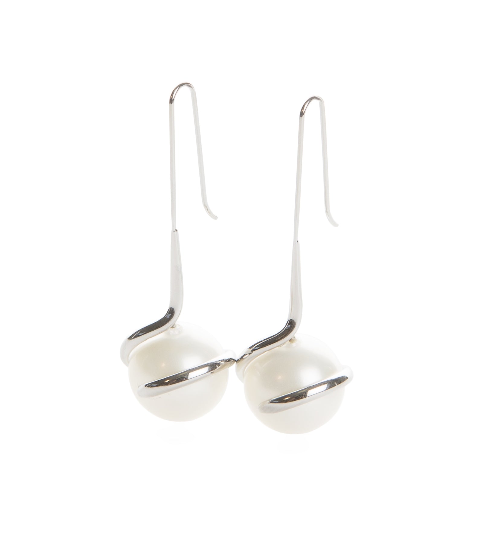 MiKi Jewellery Twist Pearl Drops Silver in Single