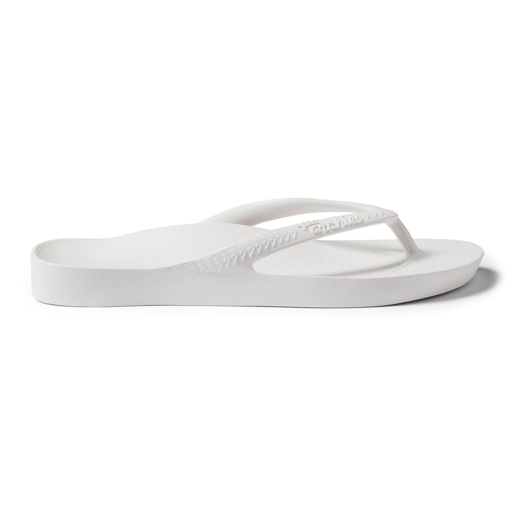 Archies Footwear Arch Support Thongs - Classic - White in Single