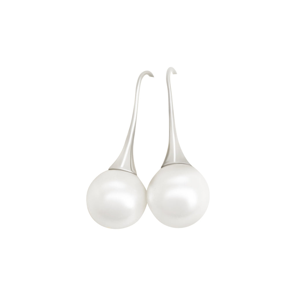 MiKi Jewellery Round Pearl Drop Silver in Default Title