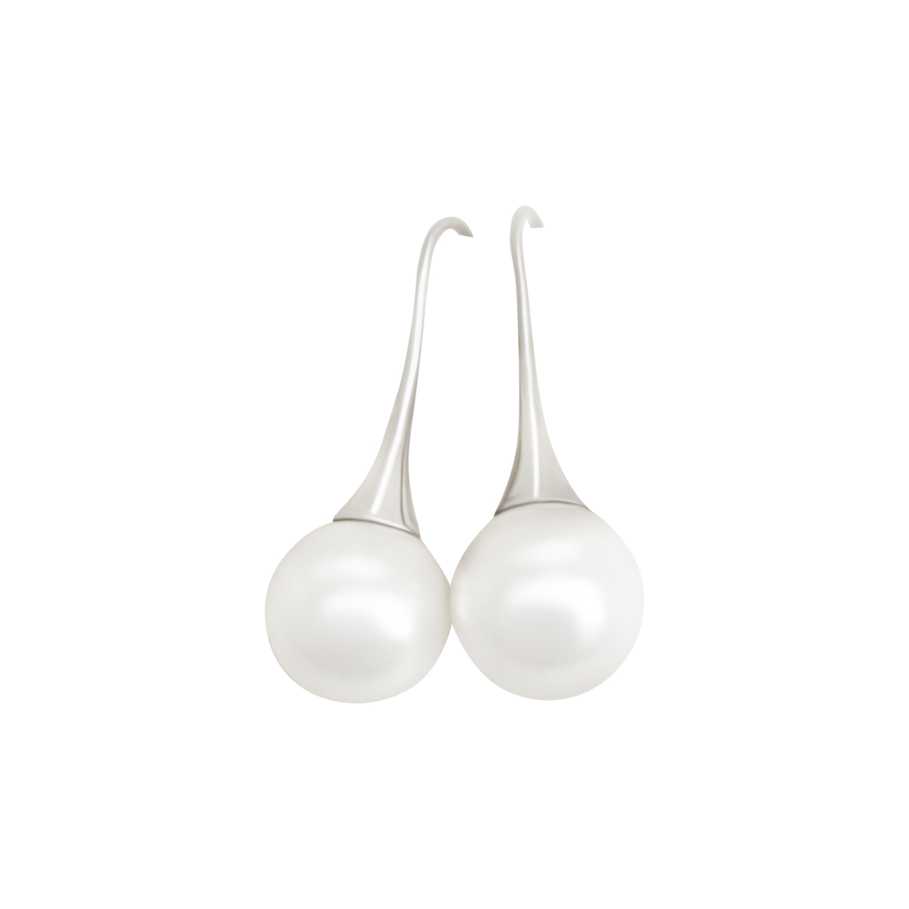 MiKi Jewellery Round Pearl Drop Silver in Default Title