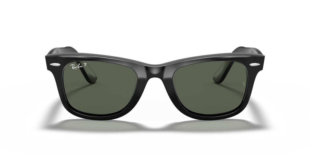 Ray-Ban® WAYFARER BLACK GREEN POLARIZED in Black
