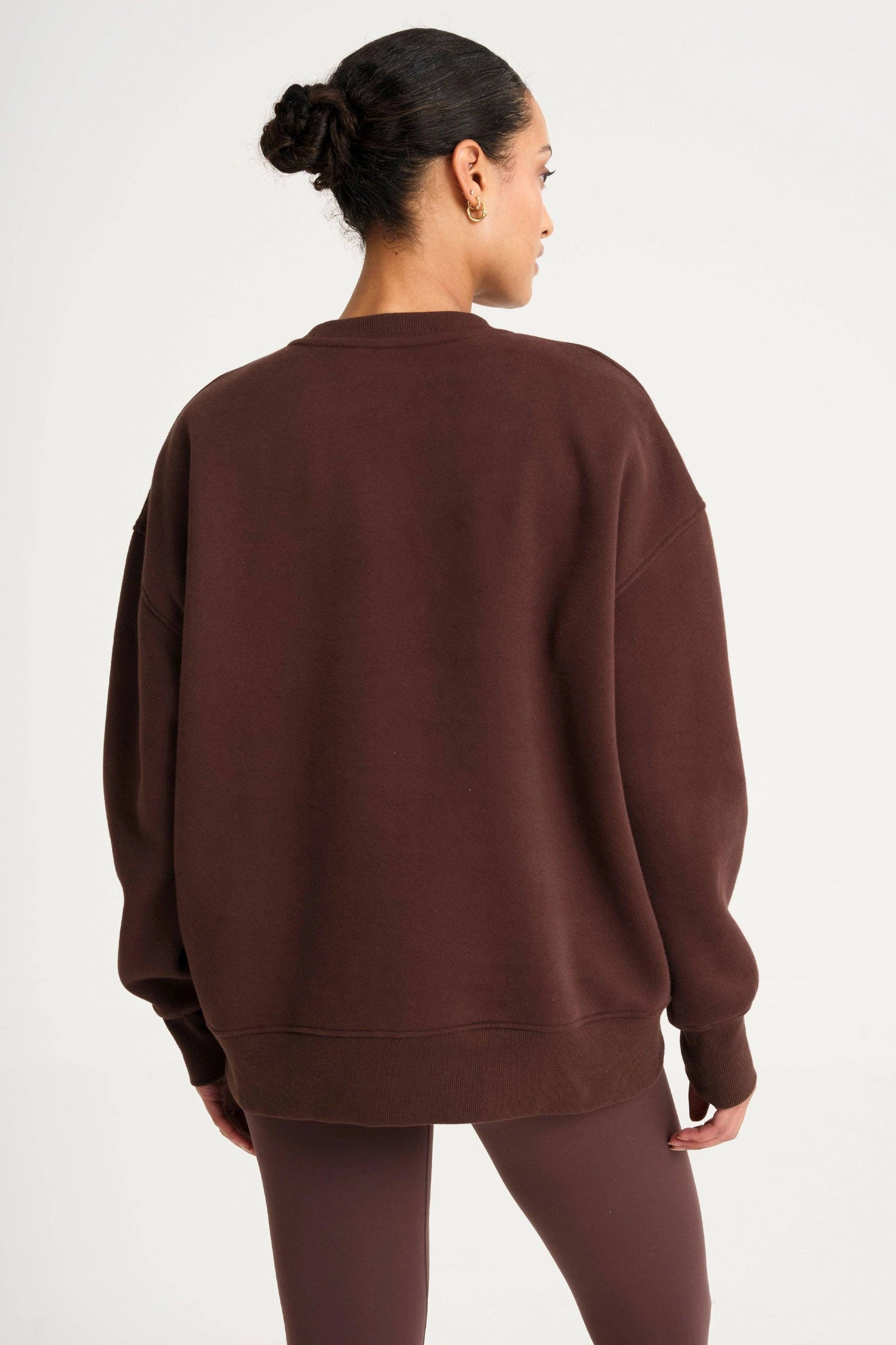 All Fenix Collegiate Graphic Crew Neck Jumper in Espresso
