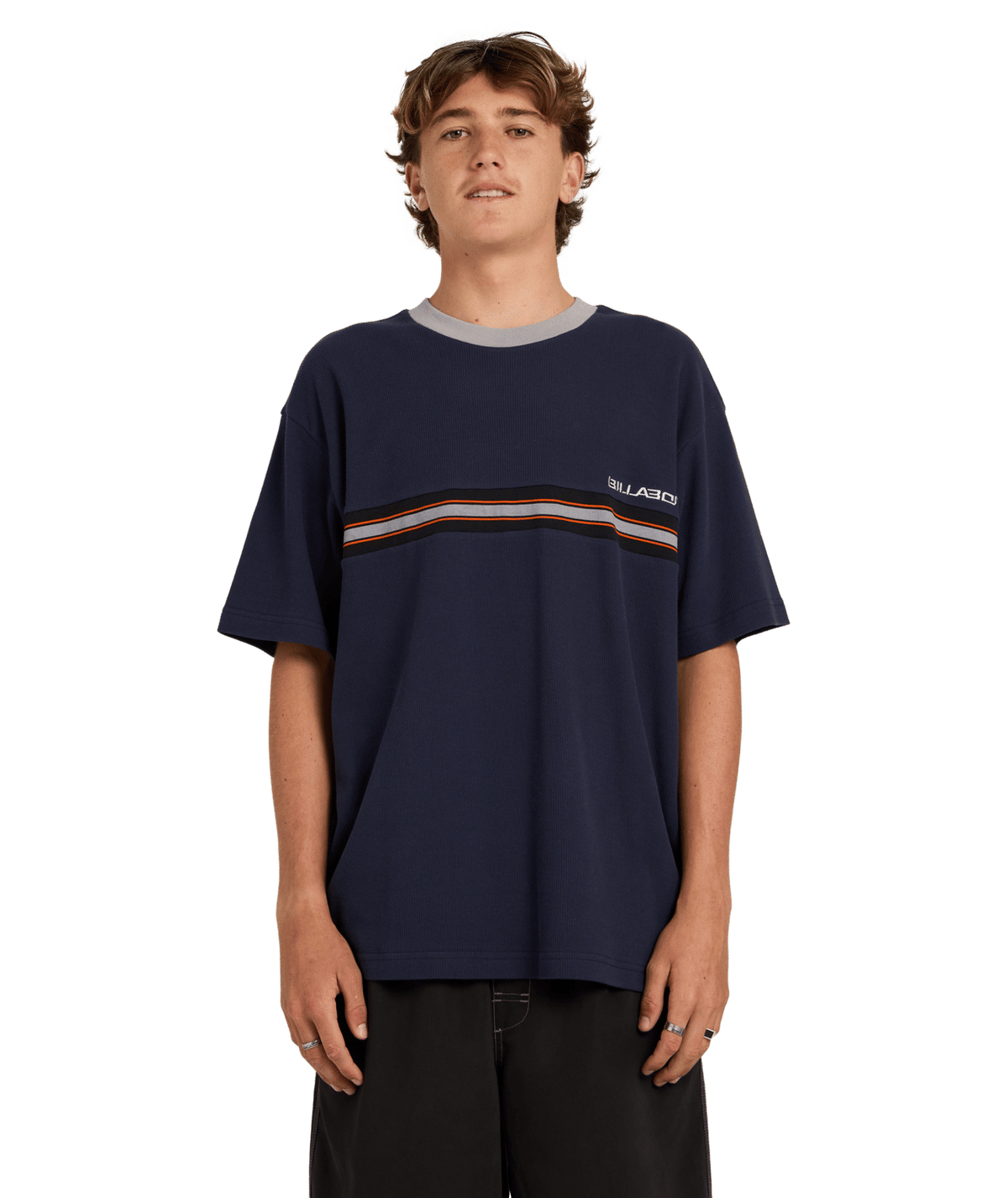 Billabong Mens Spec Ribbed T-Shirt in DUSTY INDIGO