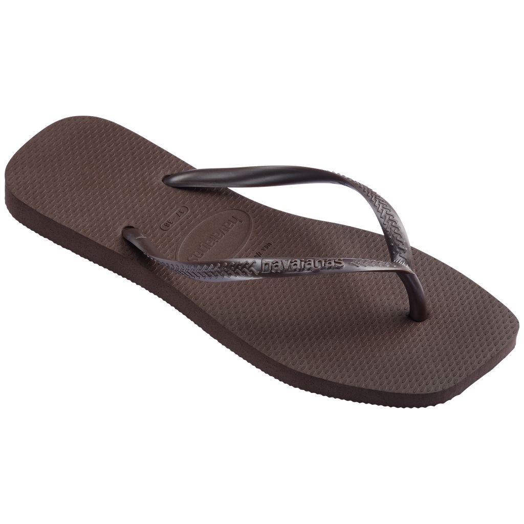 Havaianas Slim Square Dark Brown in Dark Brown