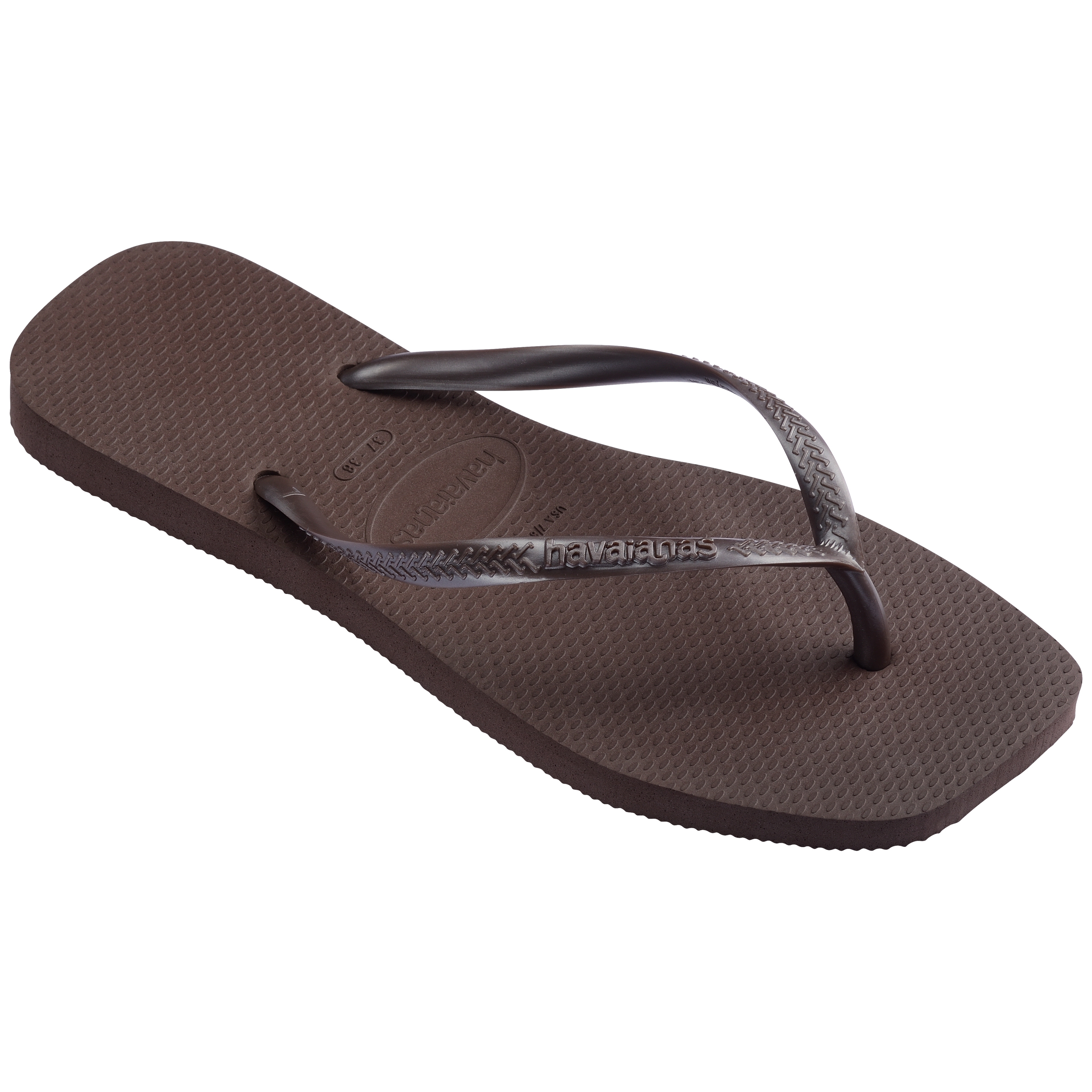 Havaianas Slim Square Dark Brown in Dark Brown