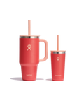 Hydro Flask 32 Oz Wide Mouth Bundle in Bright Side Pink
