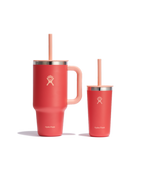 Hydro Flask 32 Oz Wide Mouth Bundle in Bright Side Pink