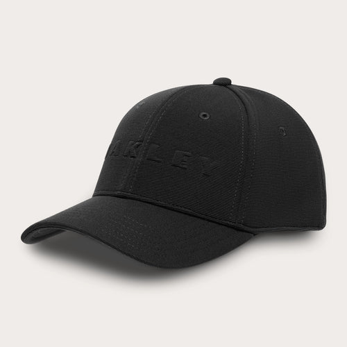Oakley BARK EMBOSSED HAT in Pitch Black/Flame Red