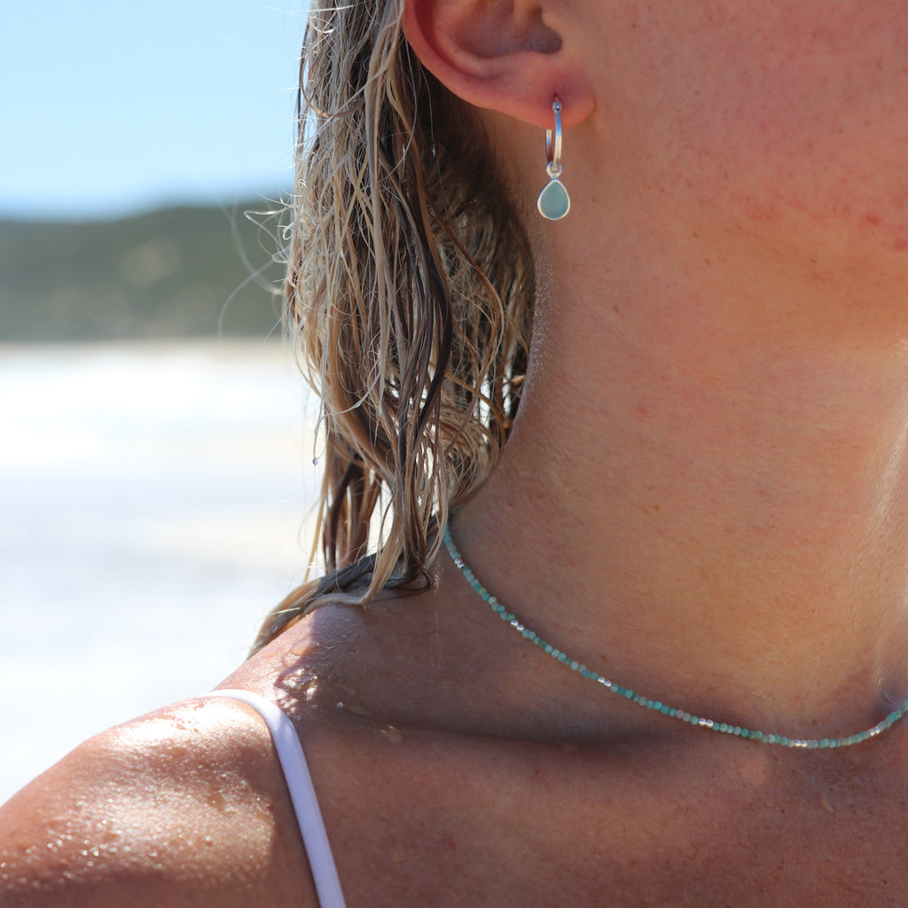MiKi Jewellery Tallulah Chalcedony Silver Drops in Default Title