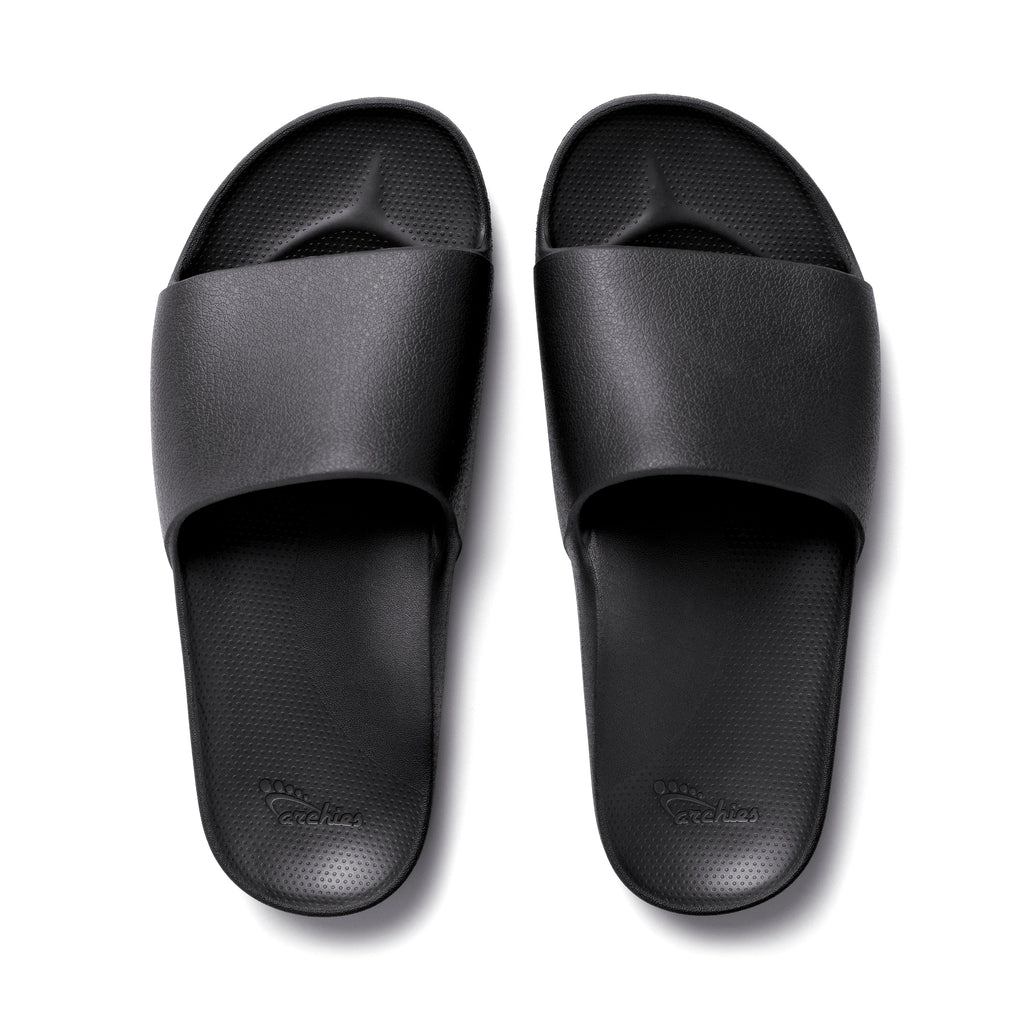Archies Footwear Arch Support Slides - Classic - Black in Single