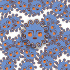 Sun Face Cerulean Blue