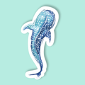 Trevena & Co Whale Shark Watercolour Vinyl Sticker in Single