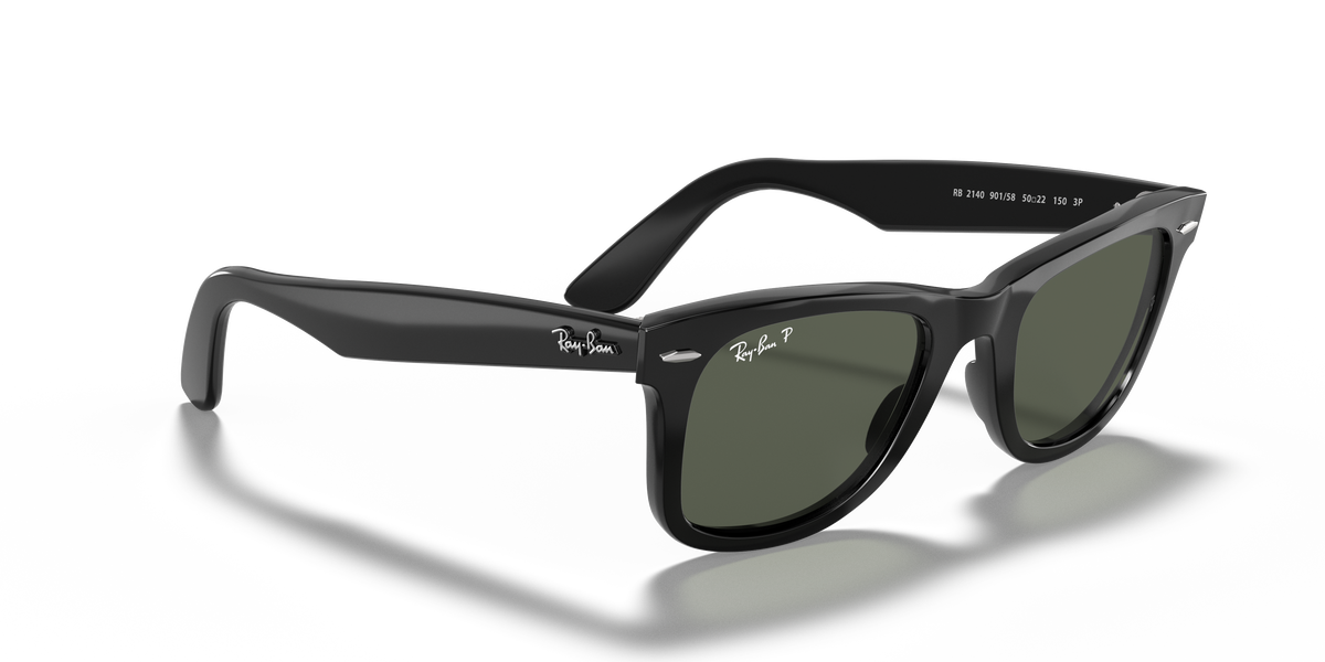 Ray-Ban® WAYFARER BLACK GREEN POLARIZED in Black