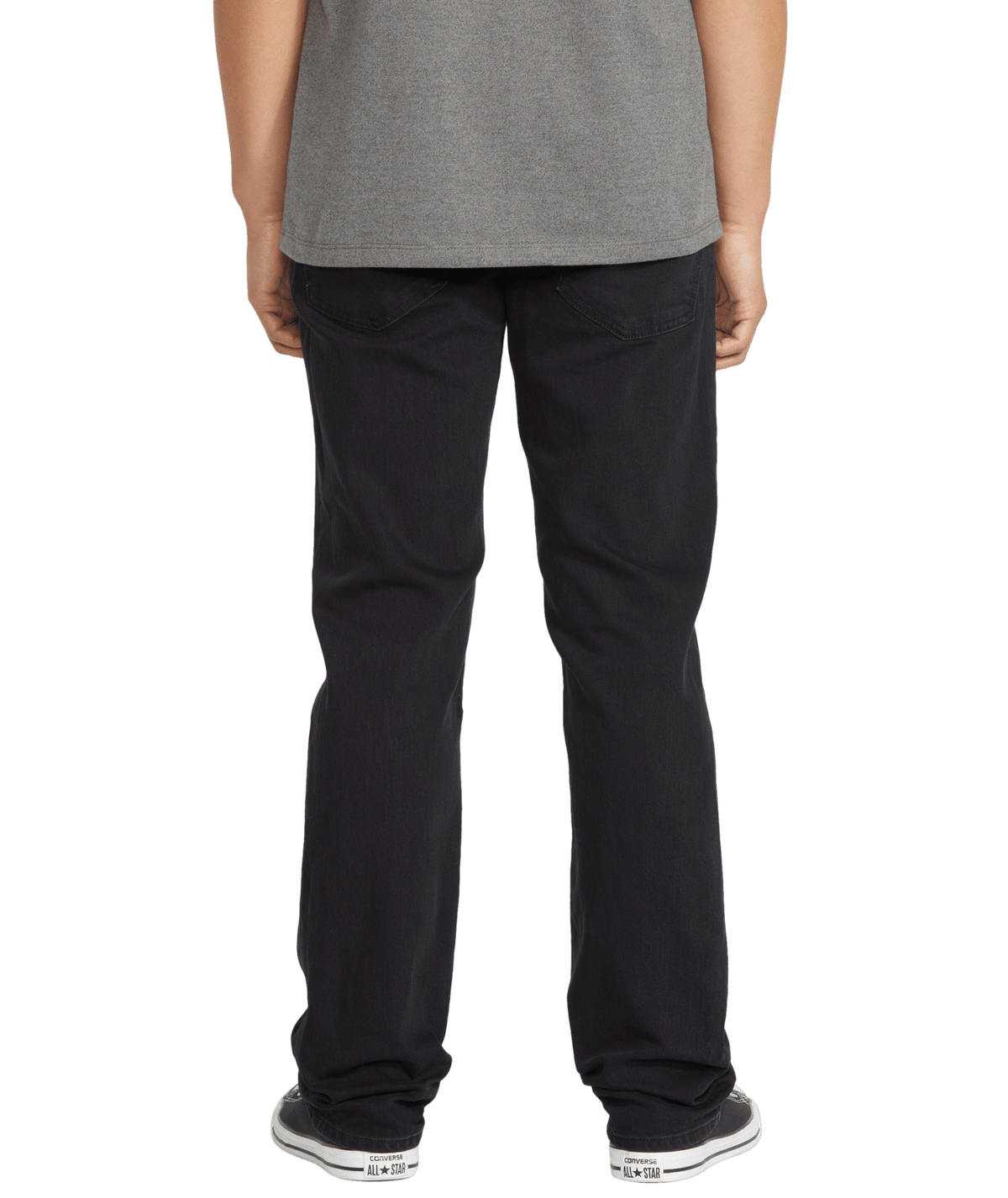 Volcom Mens Solver Straight Fit Jeans in Black Out