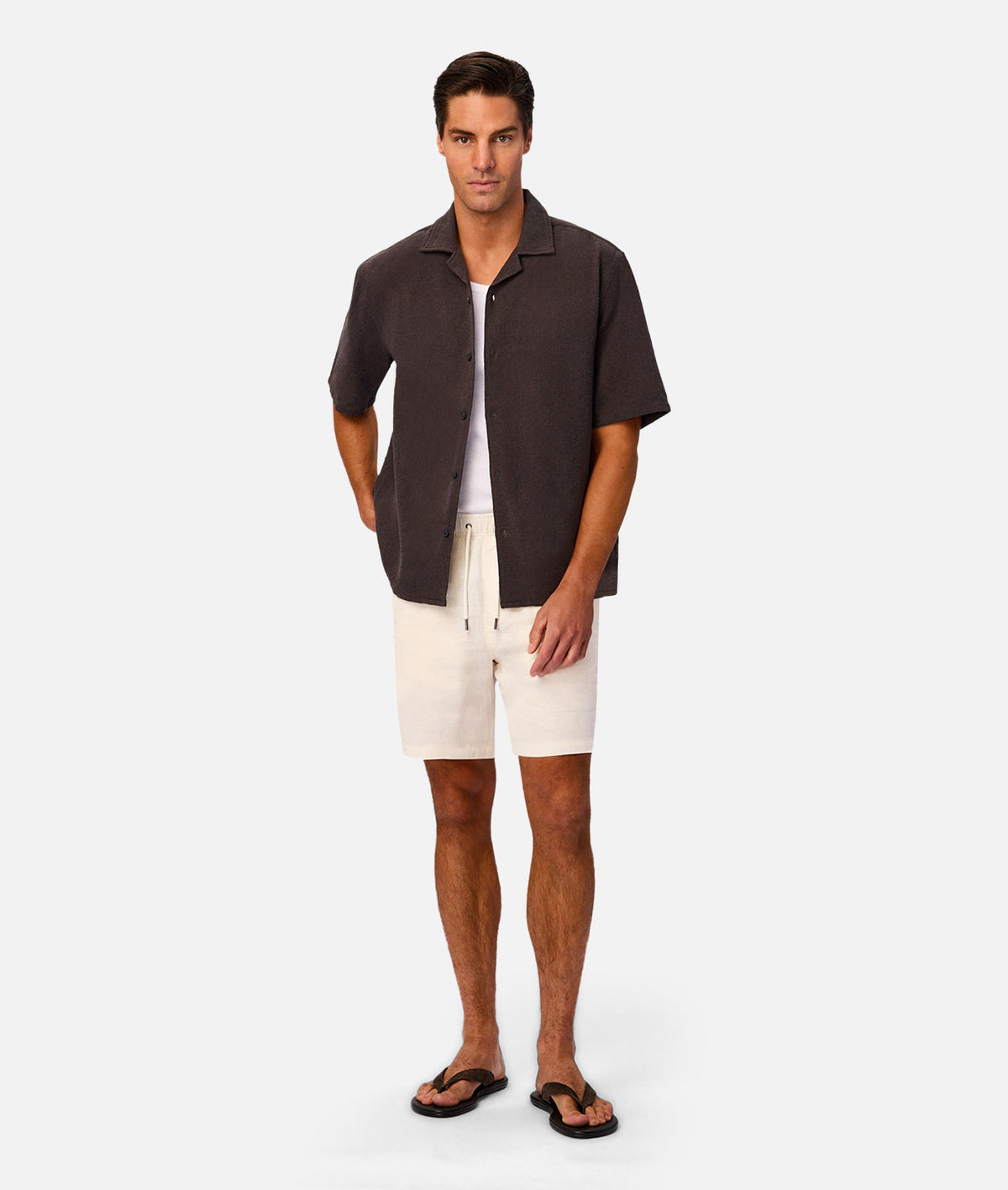 Industrie The Marbella Short Sleeve Shirt - Umber  in UMBER
