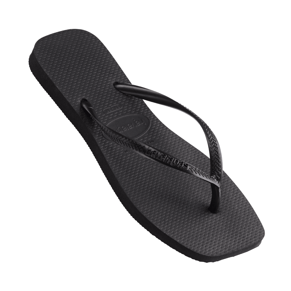 Havaianas Slim Square Solid Black in Black