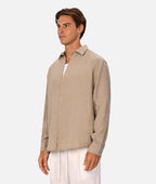 Industrie The St Martins Long Sleeve Linen Shirt - Fawn in FAWN