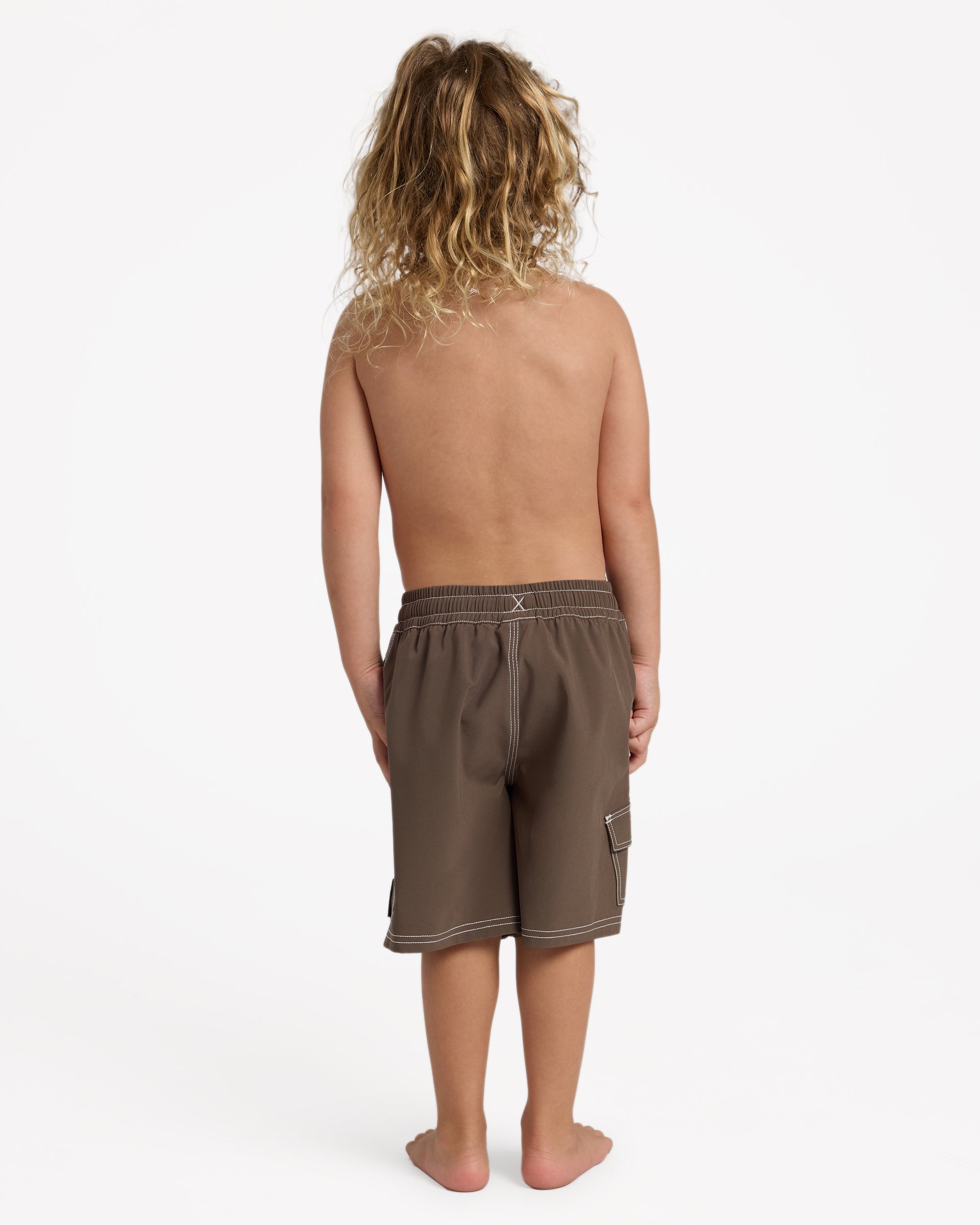 Quiksilver Boys 2-7 Exhibit 13" Volley Shorts in Canteen