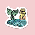 Trevena & Co Mermaid Illustration Vinyl Sticker in Single