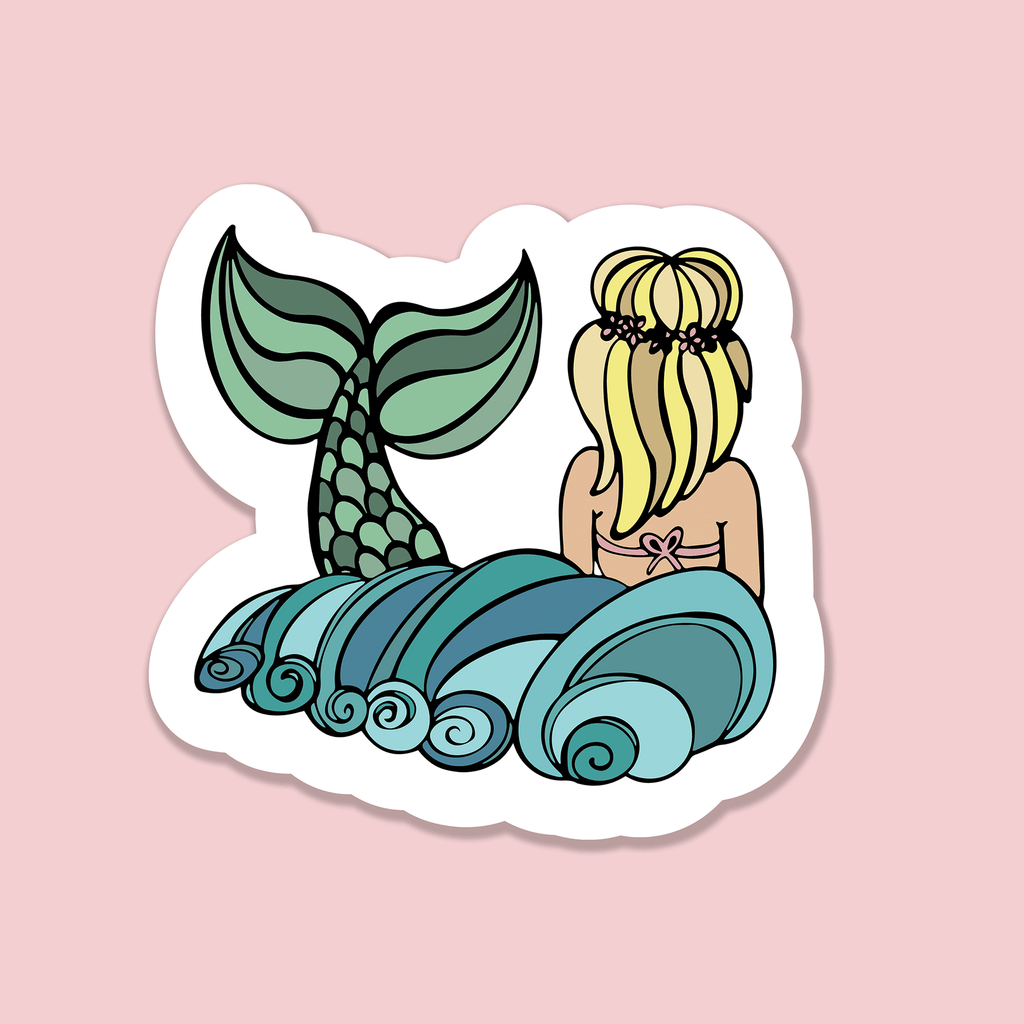 Mermaid Illustration Vinyl Sticker