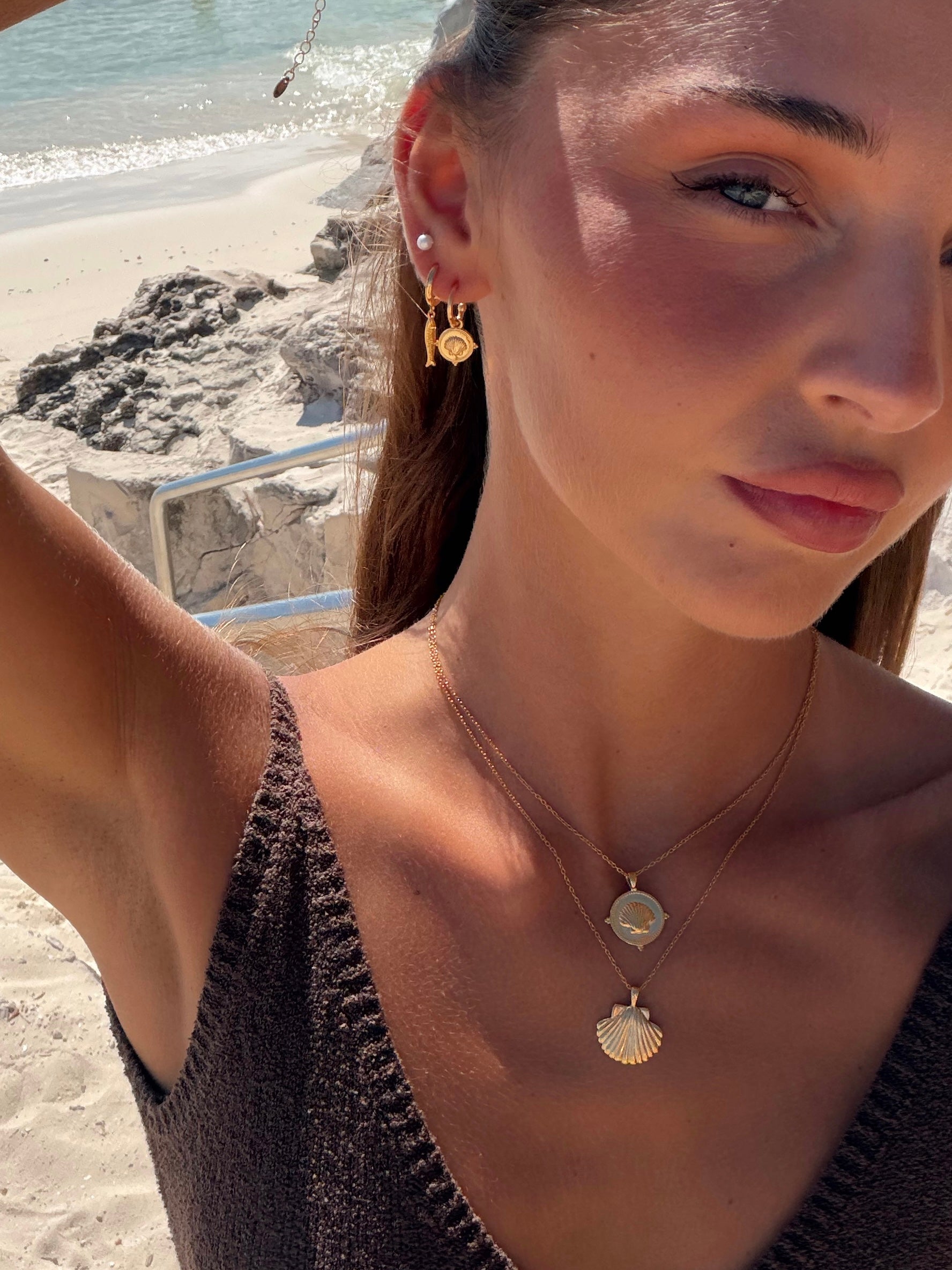 Malakai The Label Isola Sea Earrings in 18k Gold in Default Title