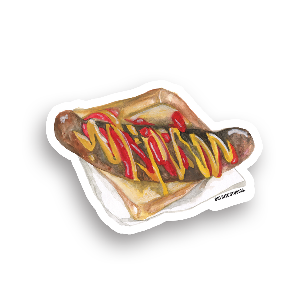Big Bite Studios Sausage Sizzle Waterproof Sticker — By Big Bite Studios in Single