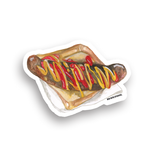 Big Bite Studios Sausage Sizzle Waterproof Sticker — By Big Bite Studios in Single