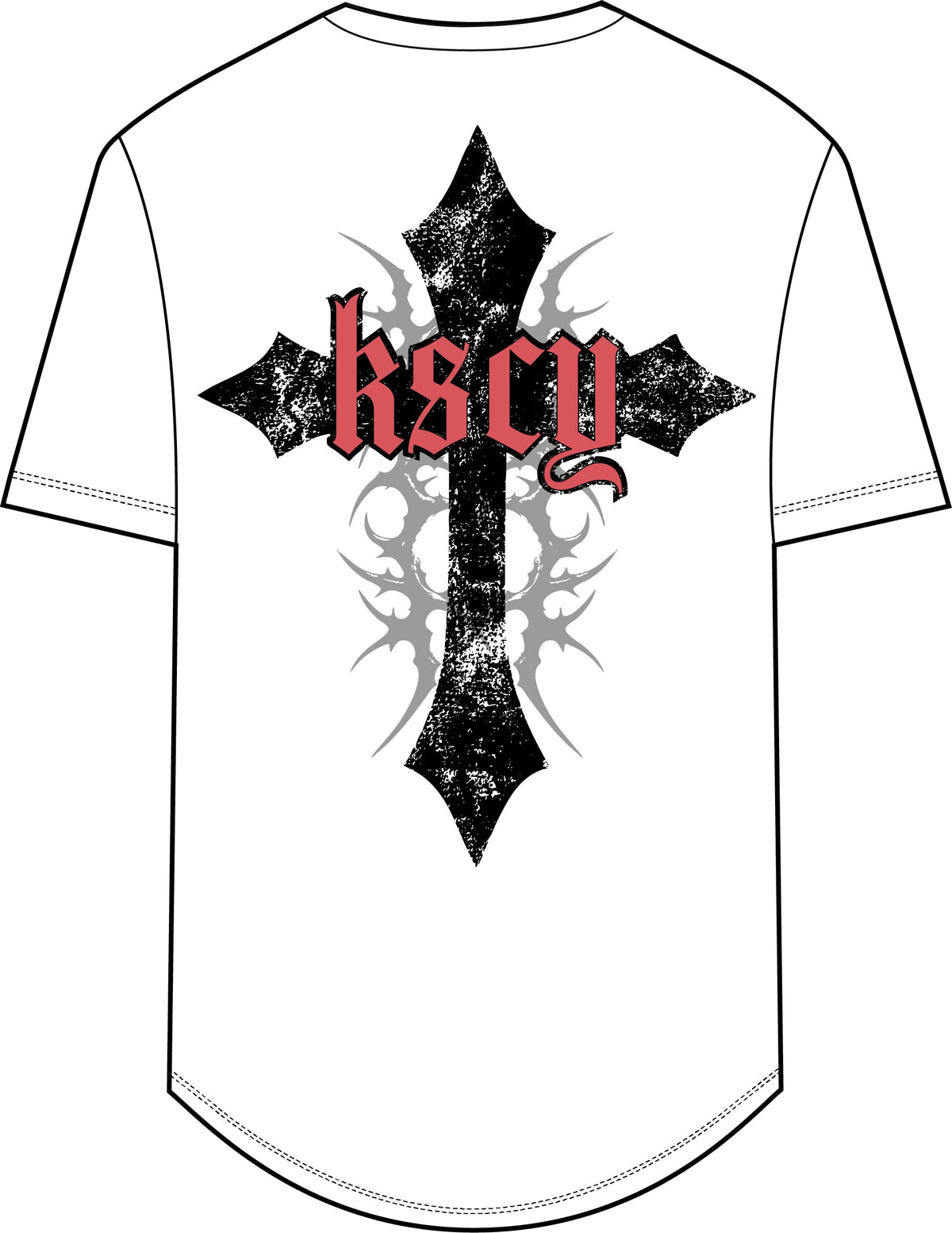 Kiss Chacey Liturgy Dual Curved Tee in Optical White