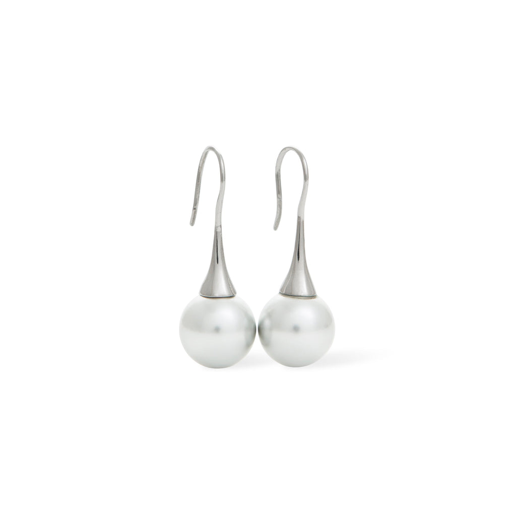 MiKi Jewellery Round Pearl Drop Silver in Default Title