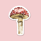 Trevena & Co Mushroom Watercolour Vinyl Sticker in Single