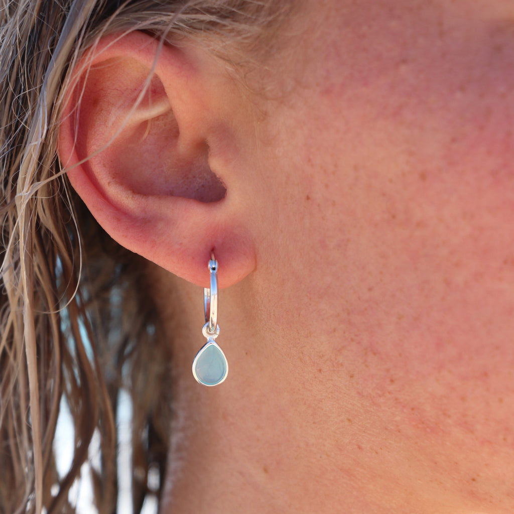 MiKi Jewellery Tallulah Chalcedony Silver Drops in Default Title