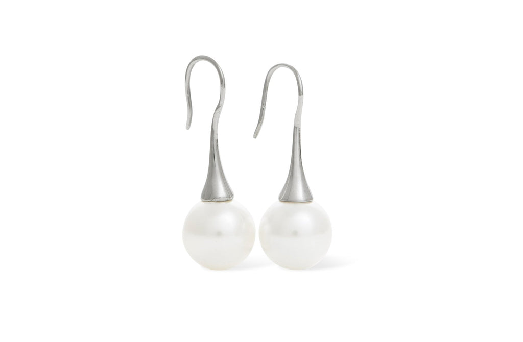 MiKi Jewellery Round Pearl Drop Silver in Default Title