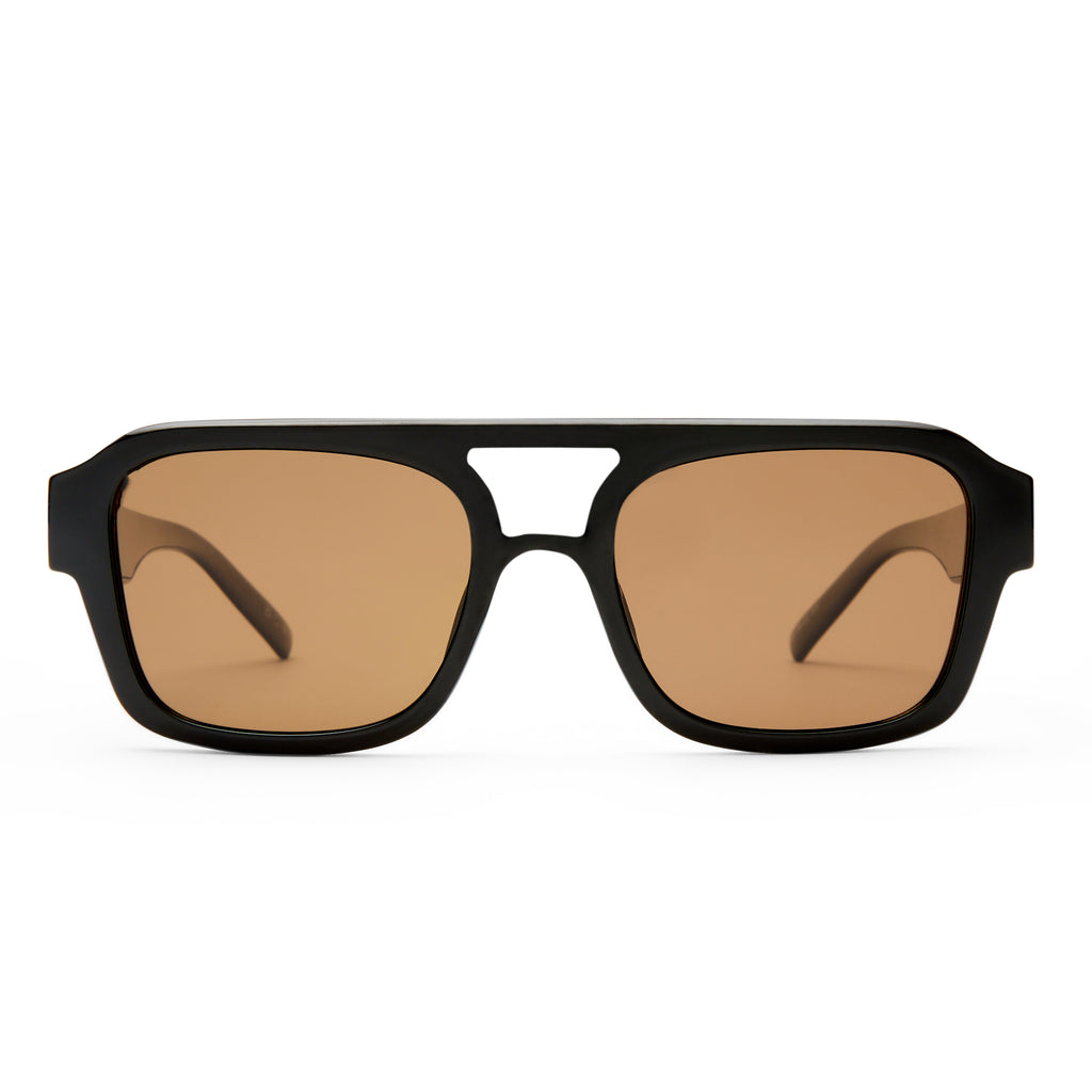 Le Specs SUBZERO + BLACK in BROWN MONO POLARIZED