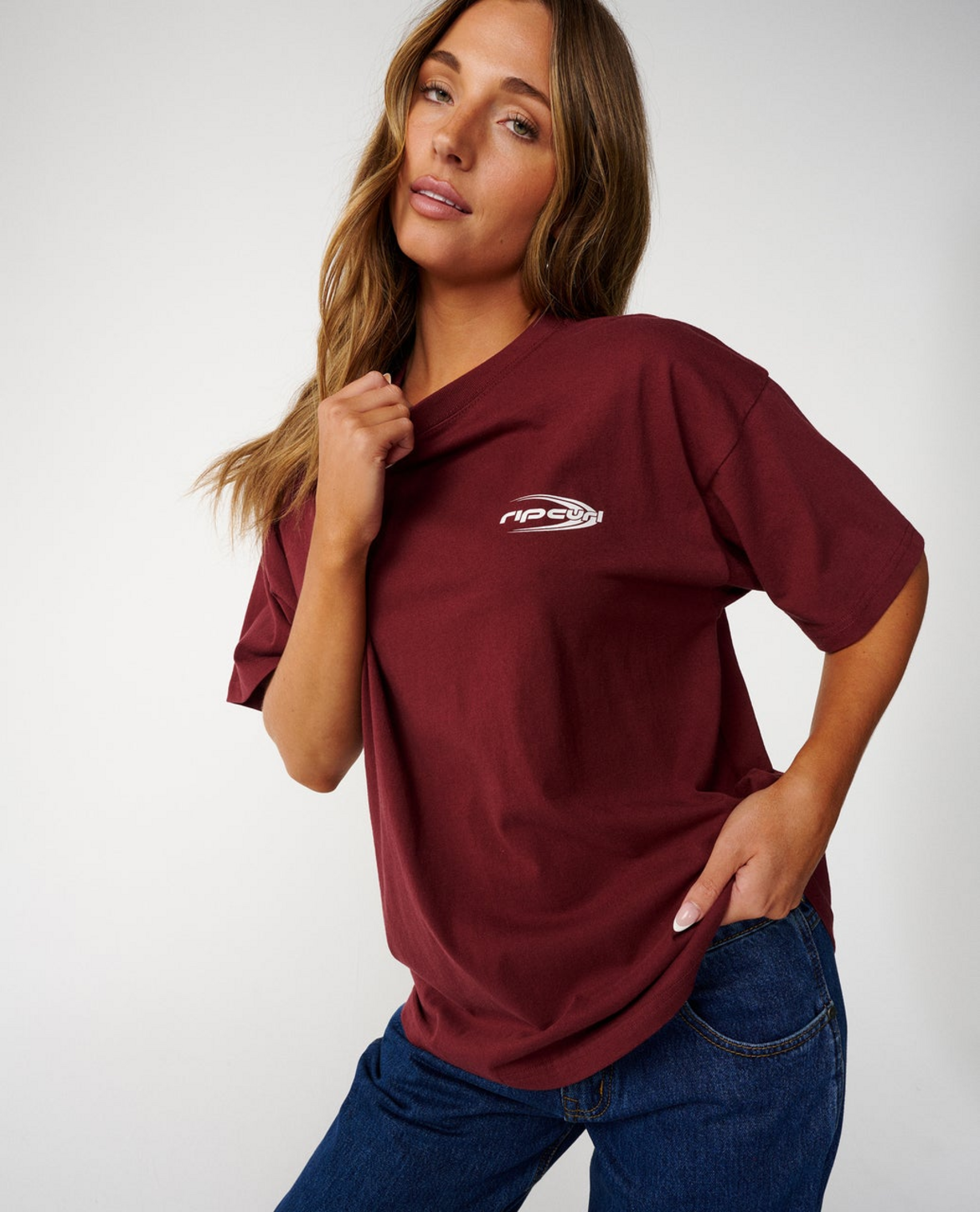 Rip Curl RC EVOLUTION TEE in Burgundy