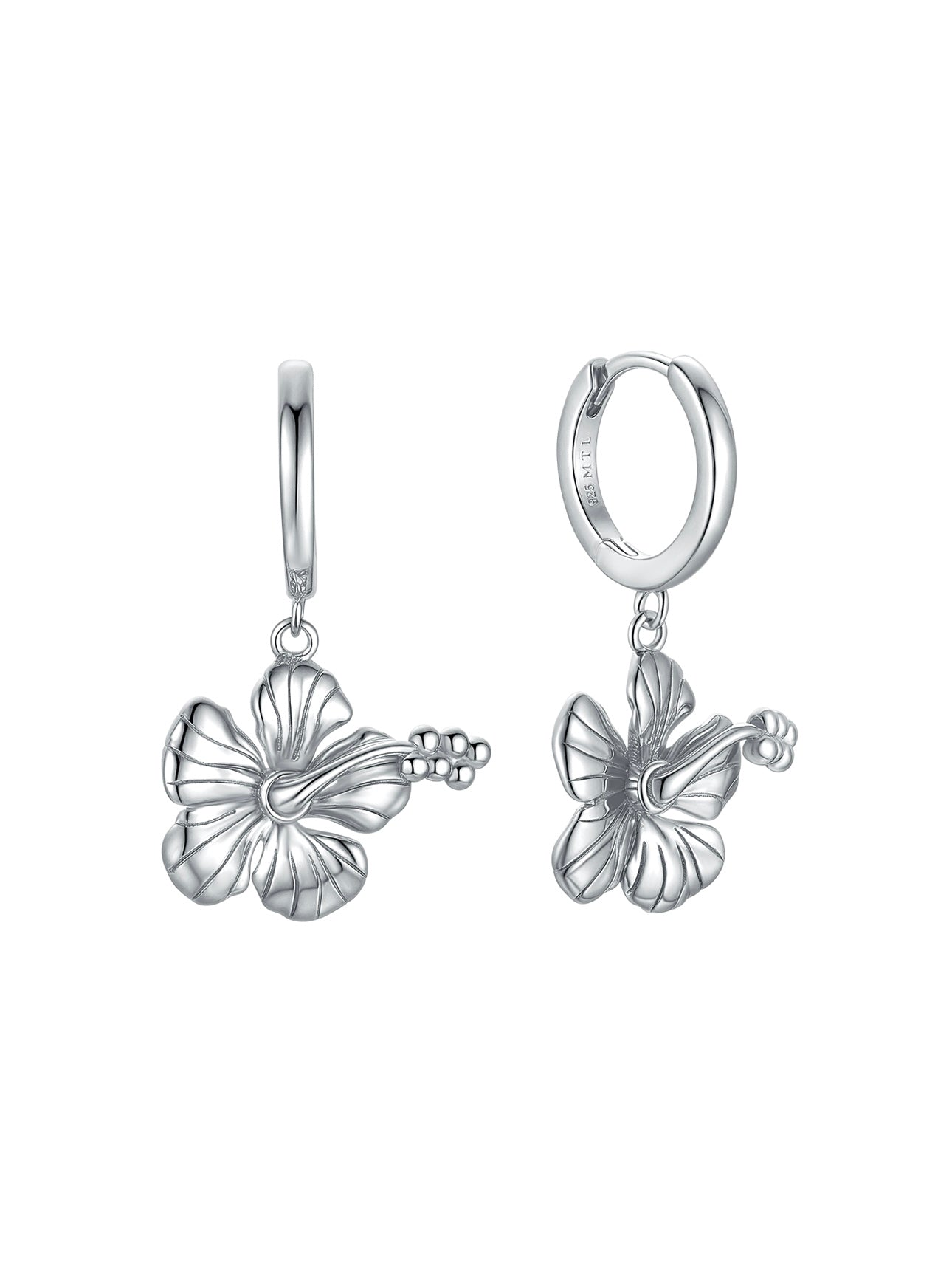 Malakai The Label Hibiscus Hoops Sterling Silver in Default Title